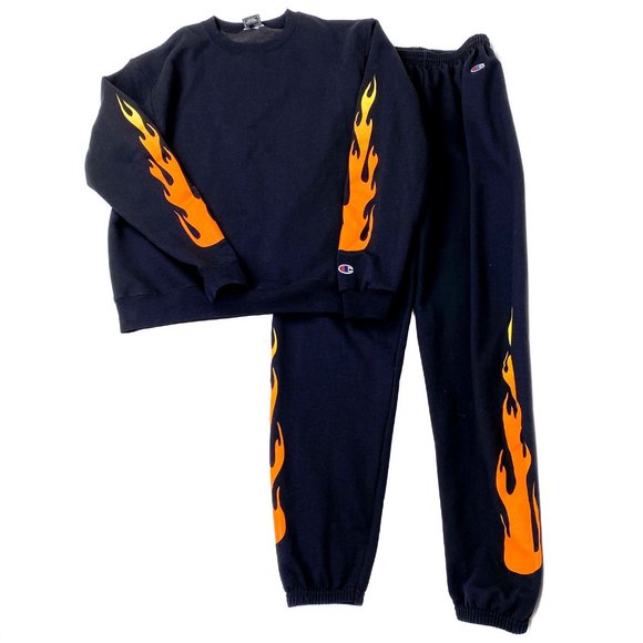 champion sweatshirt and sweatpants set